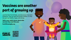 First birthday graphic in English