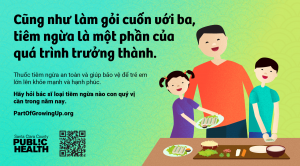 Making spring rolls in Vietnamese