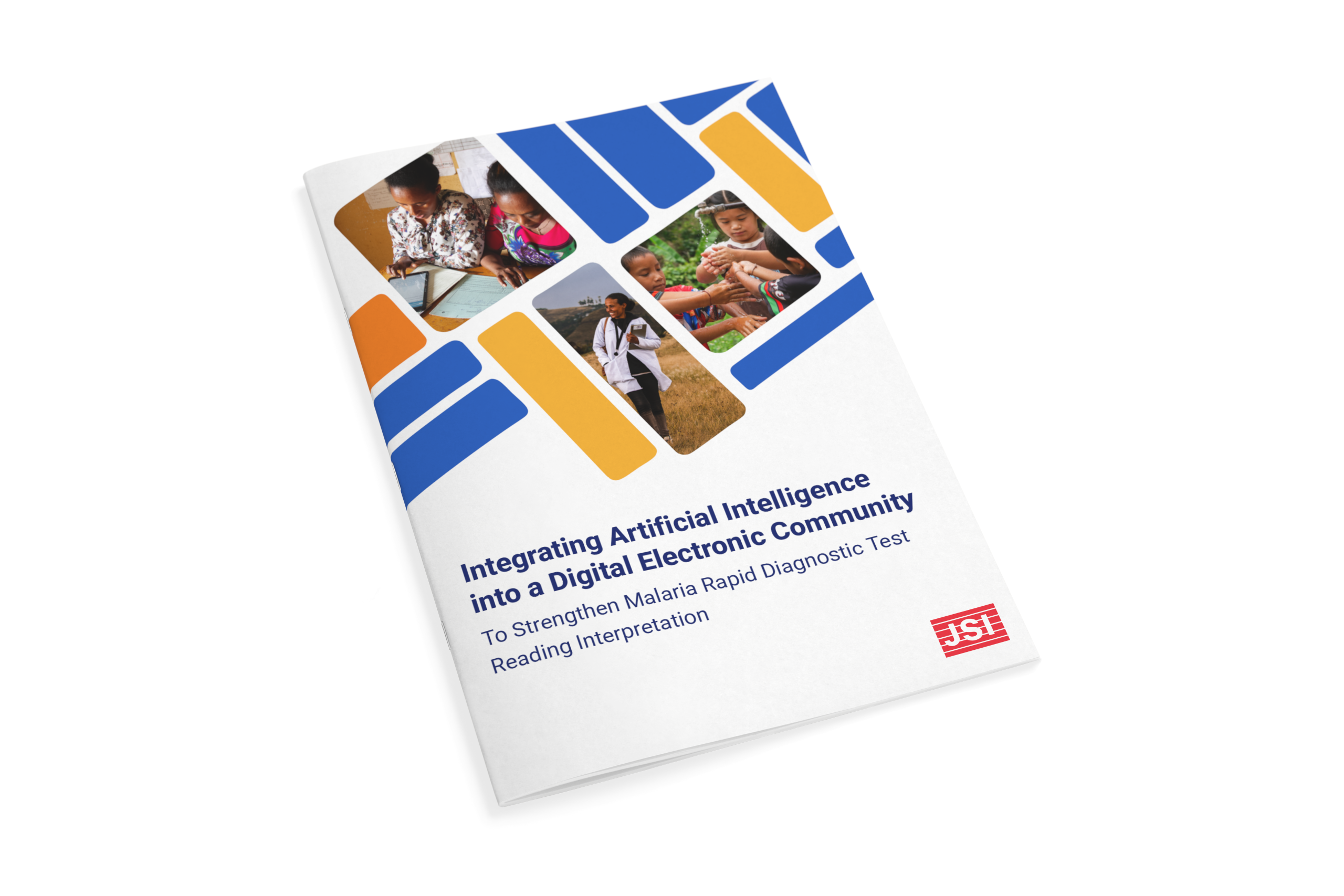 Cover of a publication with cobblestone pattern and images