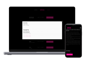 Laptop and mobile display of ticket page
